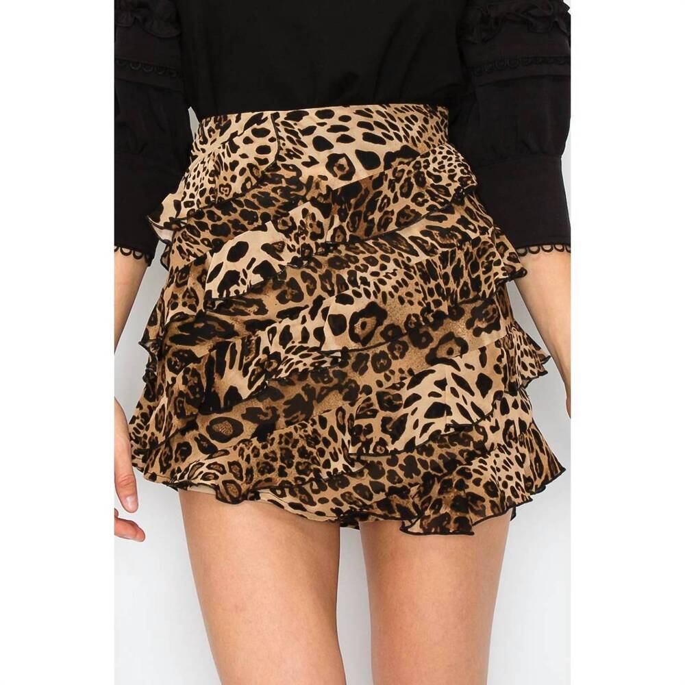 NEW INA FASHION wild one mini skirt in leopard